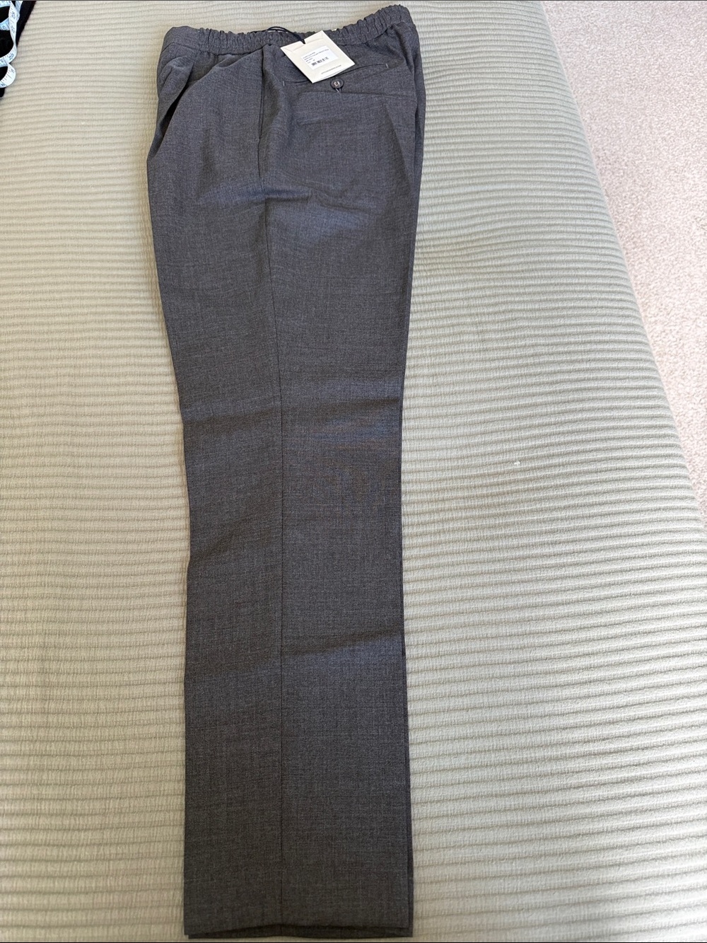 Officine Generale Men's Charcoal Gray Dress Trousers